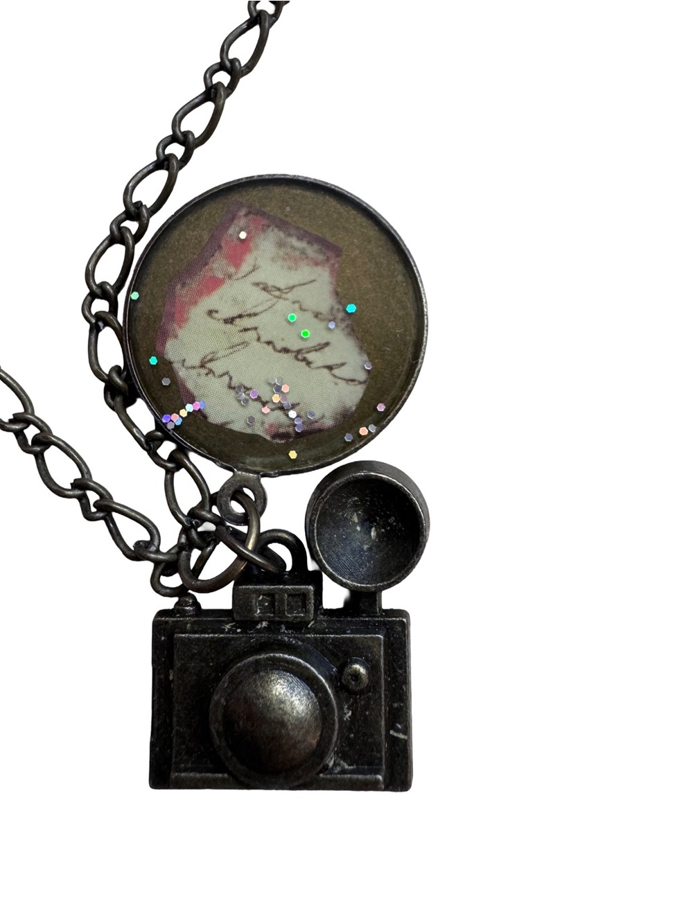 Vintage-Style Camera Pendant Necklace - Unbranded antique bronze